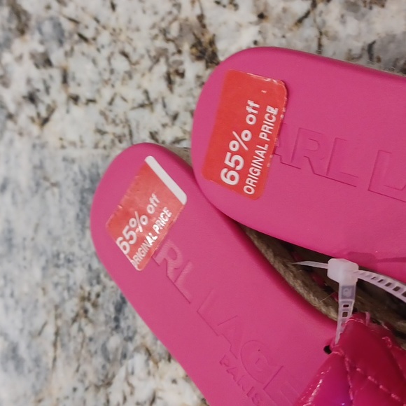 NEW KARL LAGERFELD PARIS  Kamara Quilted women sz 6 Platform Espadrilles Sandal - Picture 3 of 7